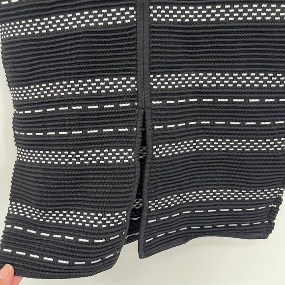 Eva Mendes New York & Company Pencil Midi Skirt Women's Black/White Slit XS NWT - Picture 6 of 10